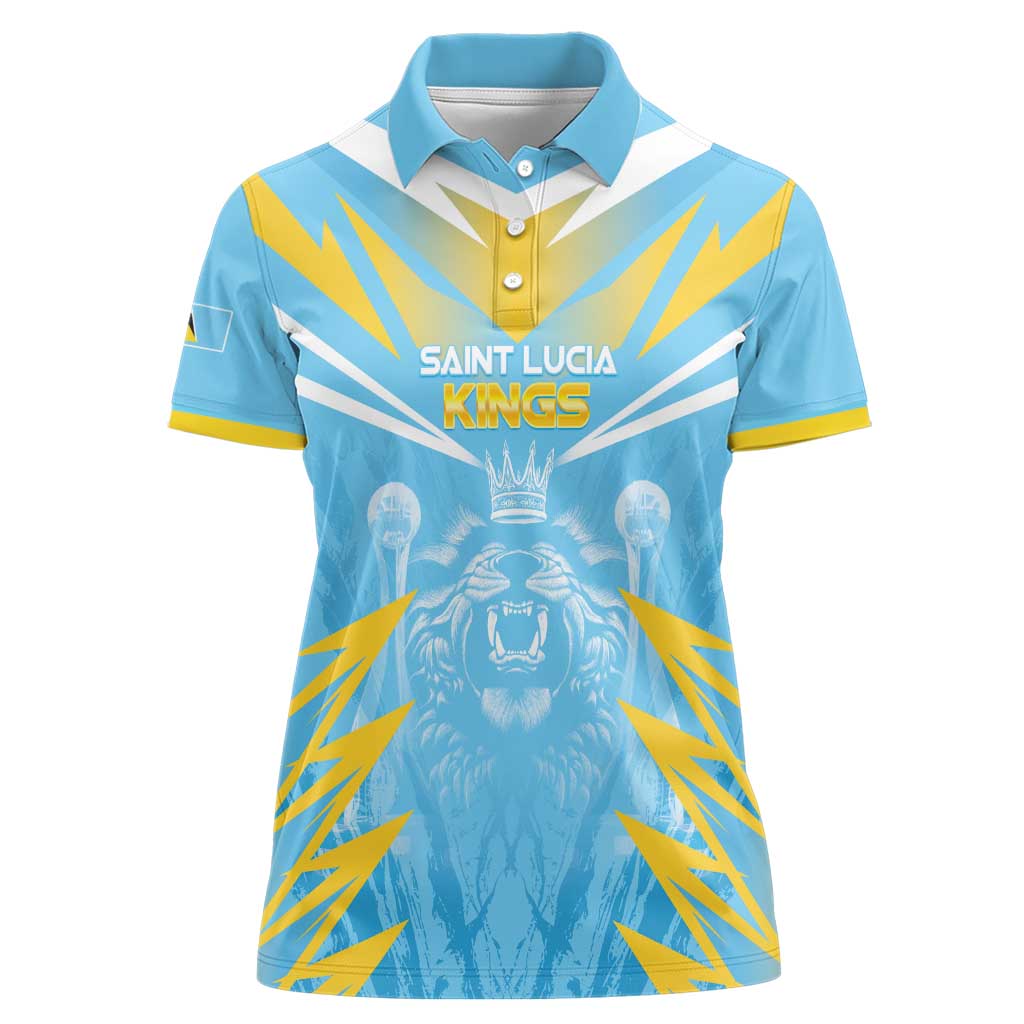 Custom Kings Saint Lucia Cricket Women Polo Shirt Rise To Victory - Wonder Print Shop