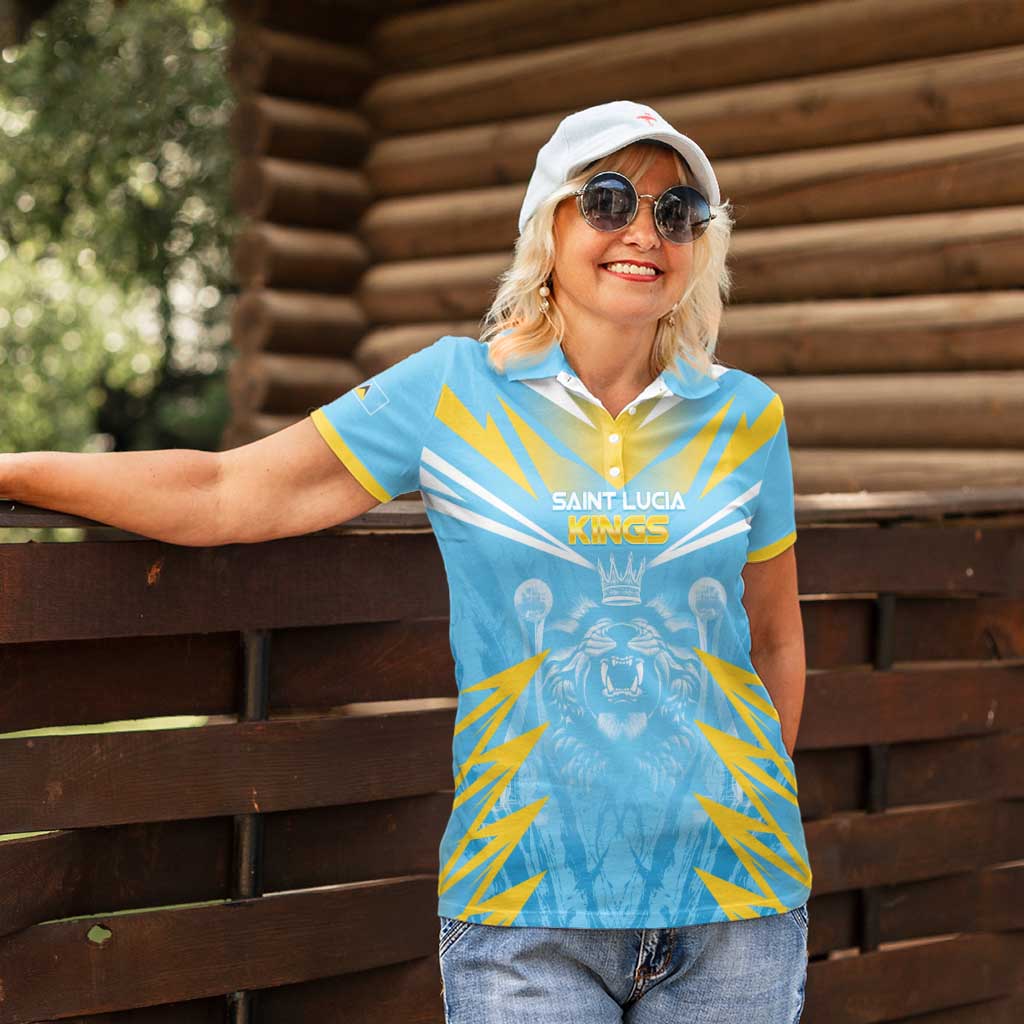 Custom Kings Saint Lucia Cricket Women Polo Shirt Rise To Victory - Wonder Print Shop