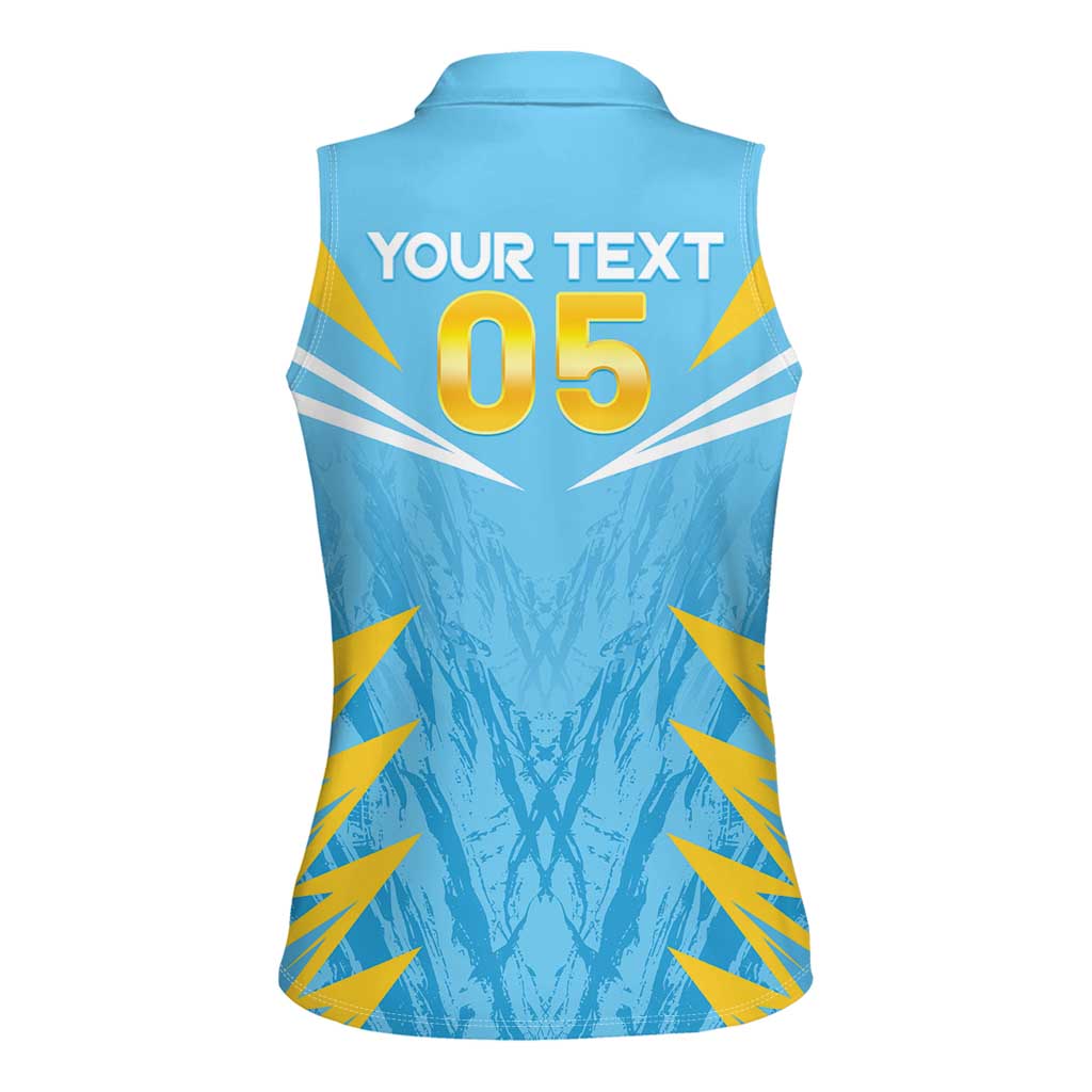 Custom Kings Saint Lucia Cricket Women Sleeveless Polo Shirt Rise To Victory - Wonder Print Shop