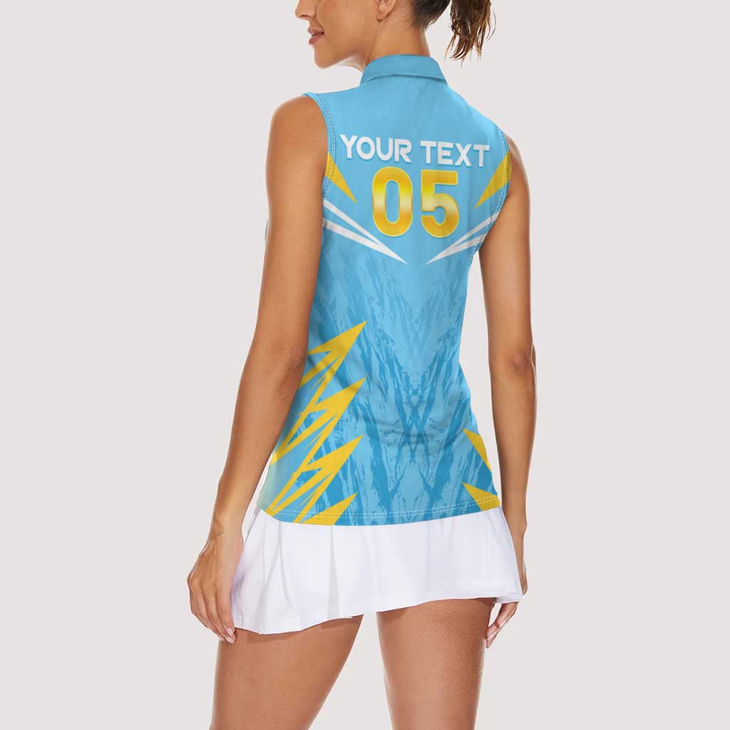 Custom Kings Saint Lucia Cricket Women Sleeveless Polo Shirt Rise To Victory - Wonder Print Shop