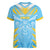 Custom Kings Saint Lucia Cricket Women V-Neck T-Shirt Rise To Victory - Wonder Print Shop