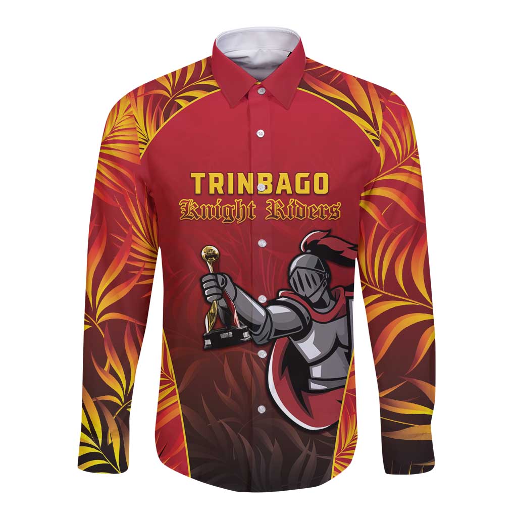 Custom Trinbago Cricket Knight Riders Long Sleeve Button Shirt Go Champs - Wonder Print Shop