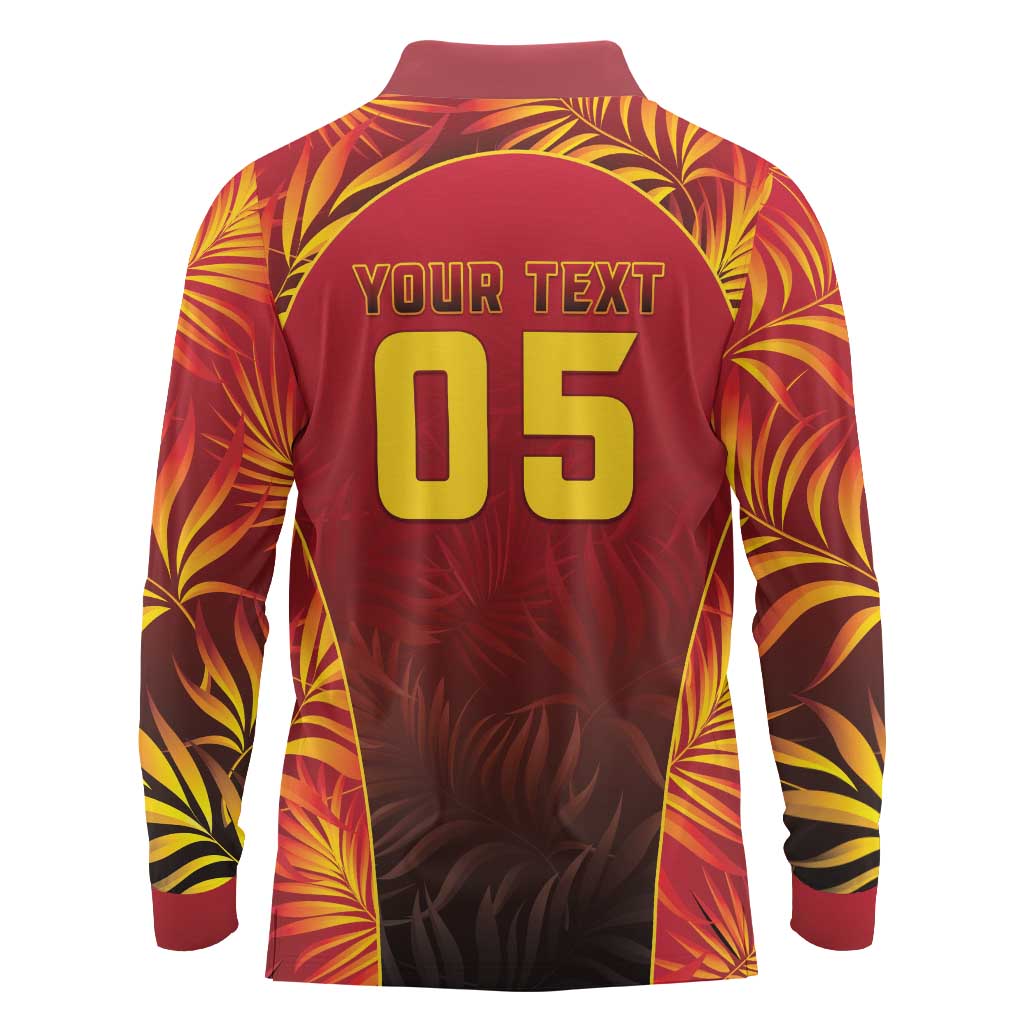Custom Trinbago Cricket Knight Riders Long Sleeve Polo Shirt Go Champs - Wonder Print Shop