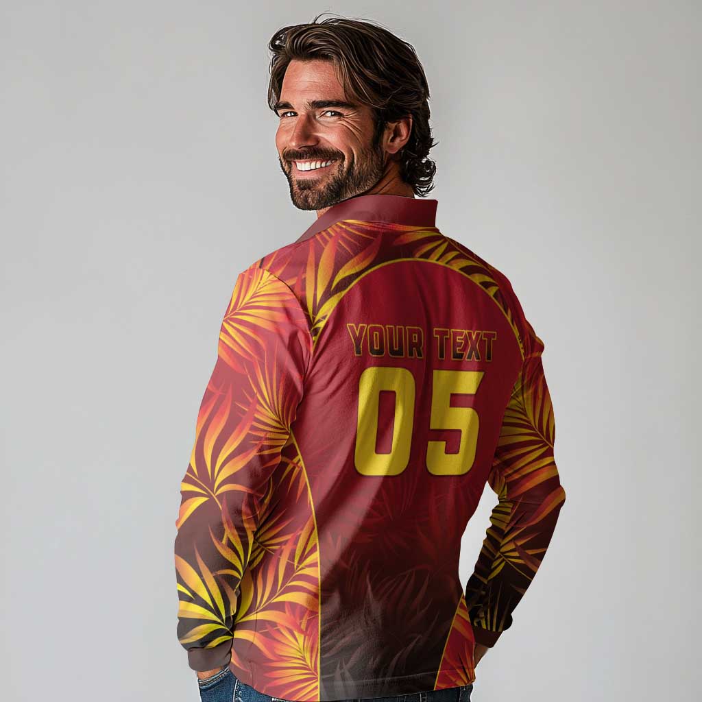 Custom Trinbago Cricket Knight Riders Long Sleeve Polo Shirt Go Champs - Wonder Print Shop