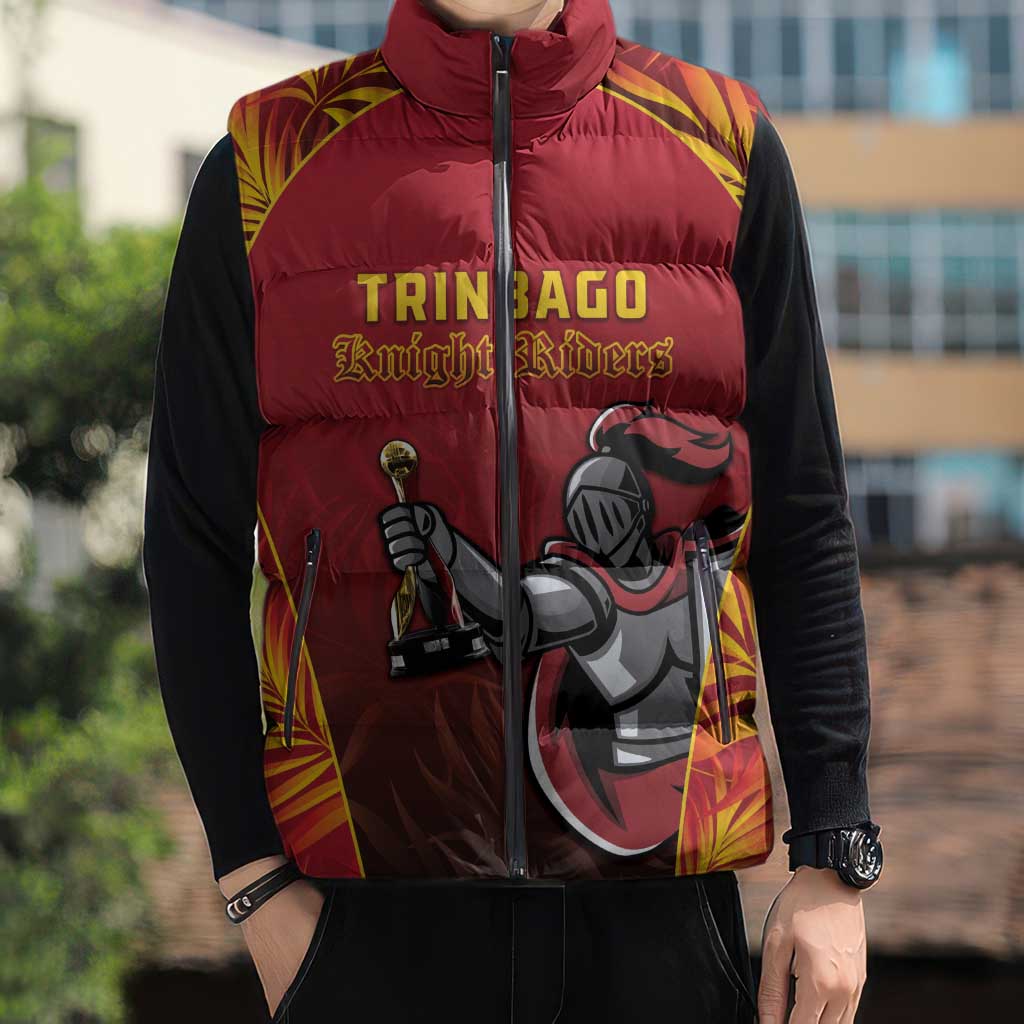Custom Trinbago Cricket Knight Riders Sleeveless Puffer Jacket Go Champs - Wonder Print Shop