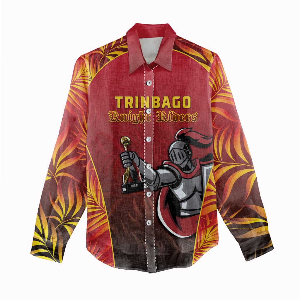 Custom Trinbago Cricket Knight Riders Women Casual Shirt Go Champs - Wonder Print Shop