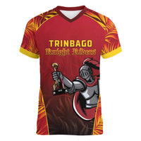 Custom Trinbago Cricket Knight Riders Women V-Neck T-Shirt Go Champs - Wonder Print Shop