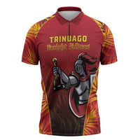 Custom Trinbago Cricket Knight Riders Zipper Polo Shirt Go Champs - Wonder Print Shop