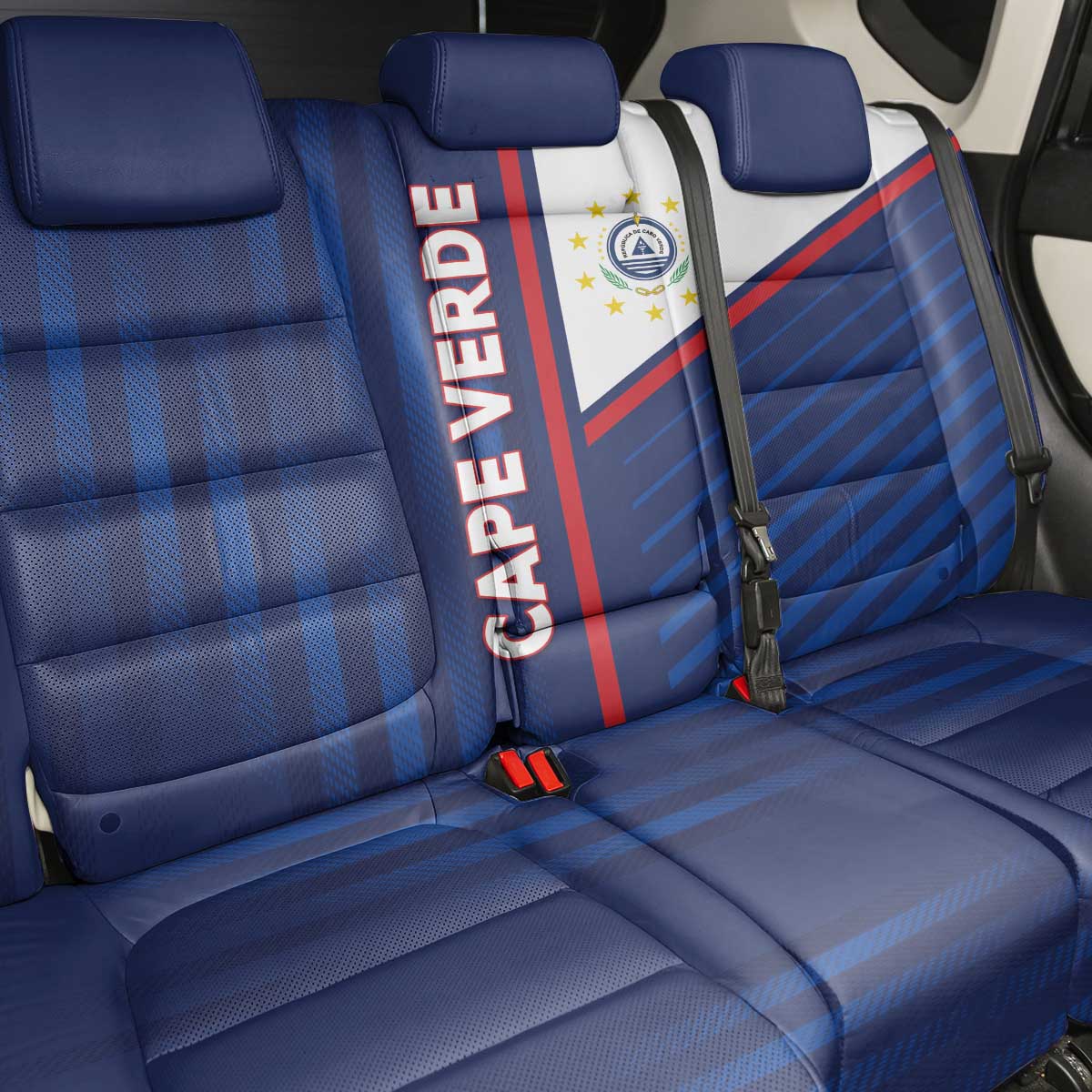 Cape Verde Football Back Car Seat Cover Unique Style - Wonder Print Shop