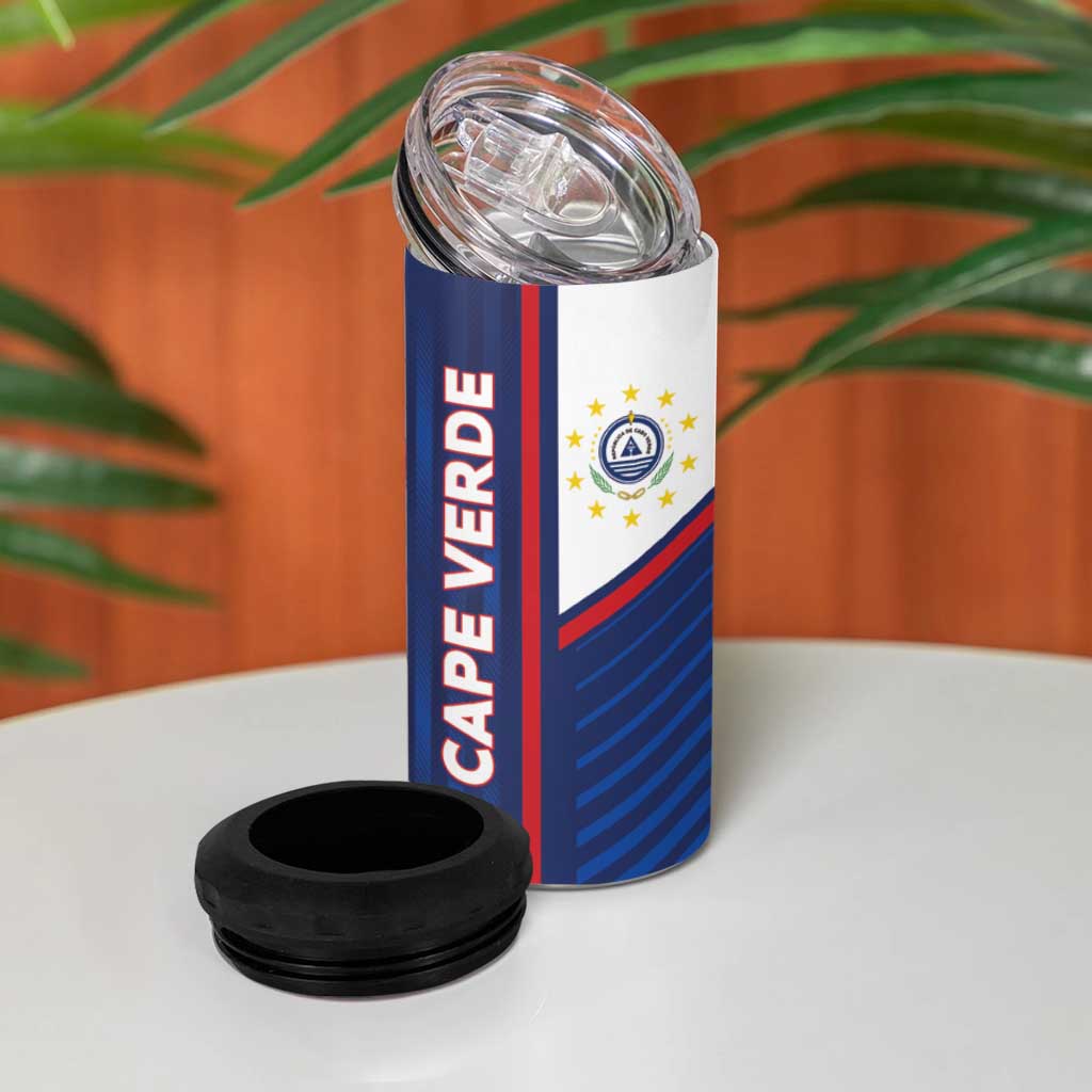 Custom Cape Verde Football 4 in 1 Can Cooler Tumbler Unique Style - Wonder Print Shop