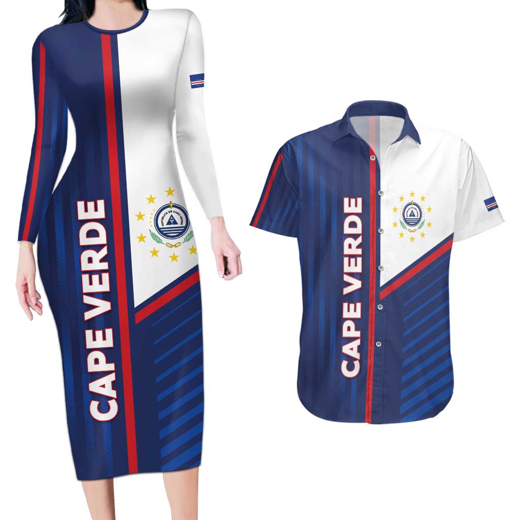 Custom Cape Verde Football Couples Matching Long Sleeve Bodycon Dress and Hawaiian Shirt Unique Style - Wonder Print Shop