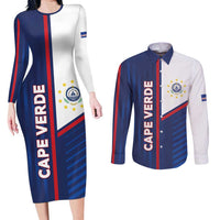 Custom Cape Verde Football Couples Matching Long Sleeve Bodycon Dress and Long Sleeve Button Shirt Unique Style - Wonder Print Shop