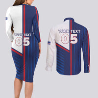 Custom Cape Verde Football Couples Matching Long Sleeve Bodycon Dress and Long Sleeve Button Shirt Unique Style - Wonder Print Shop