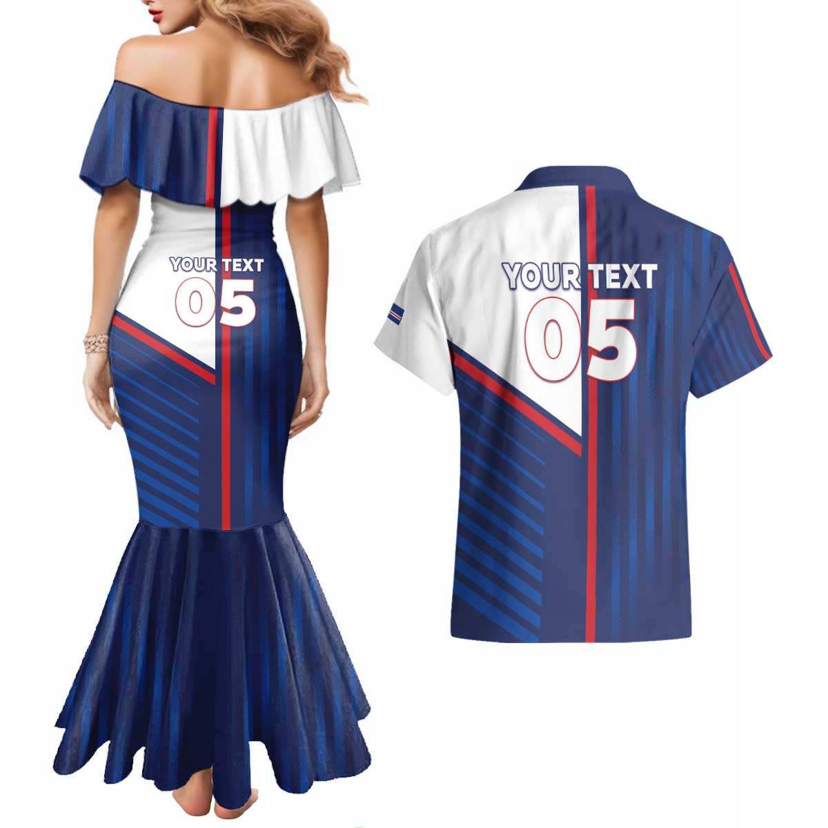 Custom Cape Verde Football Couples Matching Mermaid Dress and Hawaiian Shirt Unique Style - Wonder Print Shop