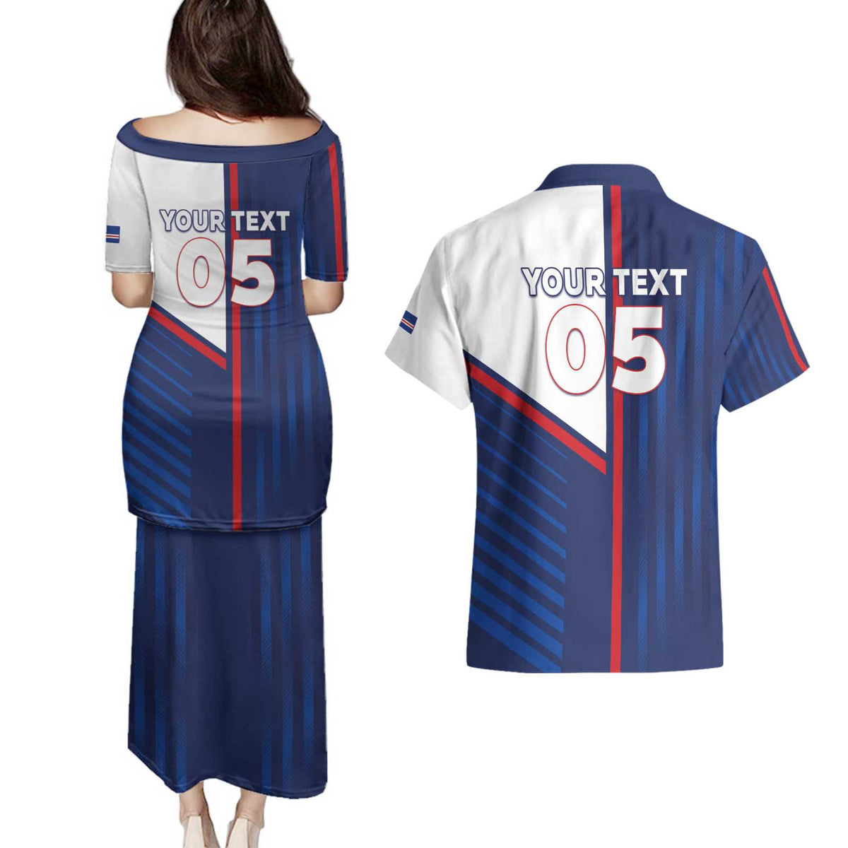 Custom Cape Verde Football Couples Matching Puletasi and Hawaiian Shirt Unique Style - Wonder Print Shop