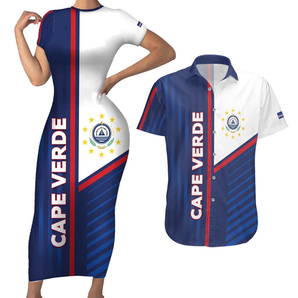 Custom Cape Verde Football Couples Matching Short Sleeve Bodycon Dress and Hawaiian Shirt Unique Style - Wonder Print Shop
