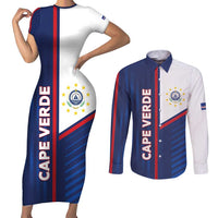 Custom Cape Verde Football Couples Matching Short Sleeve Bodycon Dress and Long Sleeve Button Shirt Unique Style - Wonder Print Shop