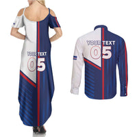 Custom Cape Verde Football Couples Matching Summer Maxi Dress and Long Sleeve Button Shirt Unique Style - Wonder Print Shop