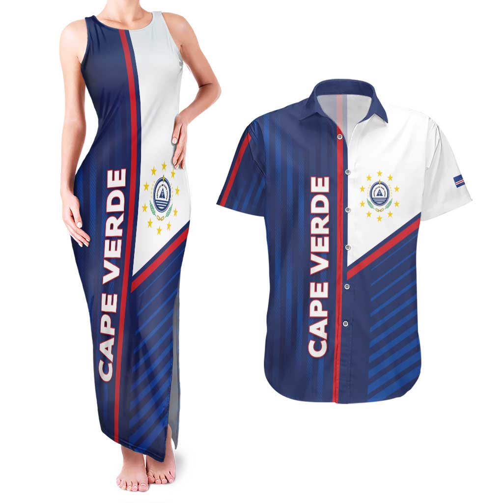 Custom Cape Verde Football Couples Matching Tank Maxi Dress and Hawaiian Shirt Unique Style - Wonder Print Shop