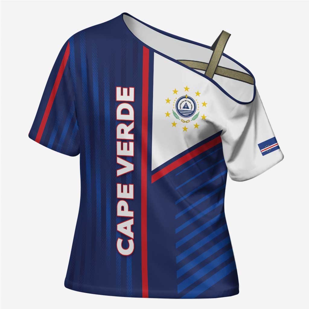 Custom Cape Verde Football Cross Shoulder Shirt Unique Style - Wonder Print Shop