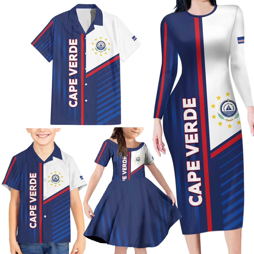 Custom Cape Verde Football Family Matching Long Sleeve Bodycon Dress and Hawaiian Shirt Unique Style - Wonder Print Shop