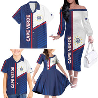 Custom Cape Verde Football Family Matching Off The Shoulder Long Sleeve Dress and Hawaiian Shirt Unique Style - Wonder Print Shop