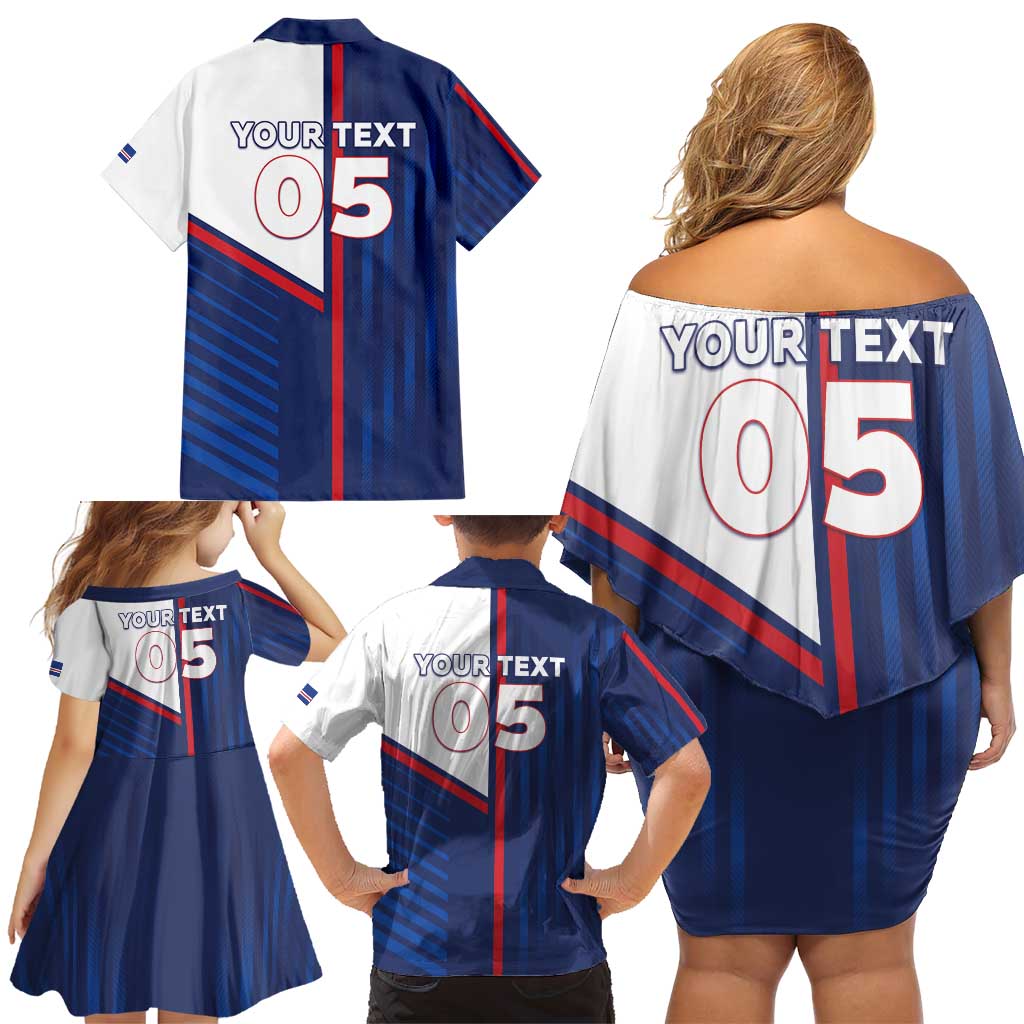 Custom Cape Verde Football Family Matching Off Shoulder Short Dress and Hawaiian Shirt Unique Style - Wonder Print Shop