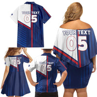 Custom Cape Verde Football Family Matching Off Shoulder Short Dress and Hawaiian Shirt Unique Style - Wonder Print Shop