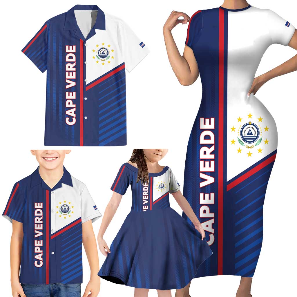 Custom Cape Verde Football Family Matching Short Sleeve Bodycon Dress and Hawaiian Shirt Unique Style - Wonder Print Shop