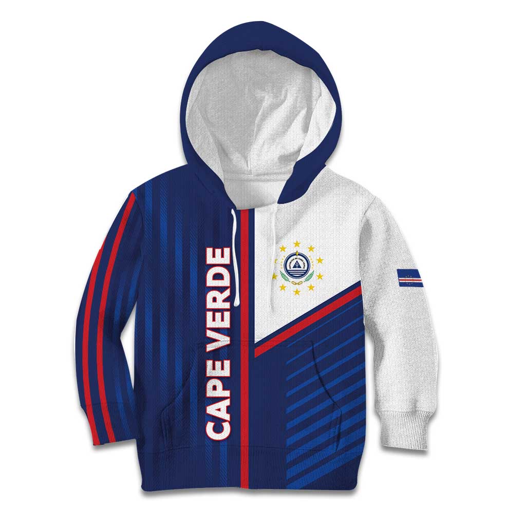 Custom Cape Verde Football Kid Hoodie Unique Style - Wonder Print Shop