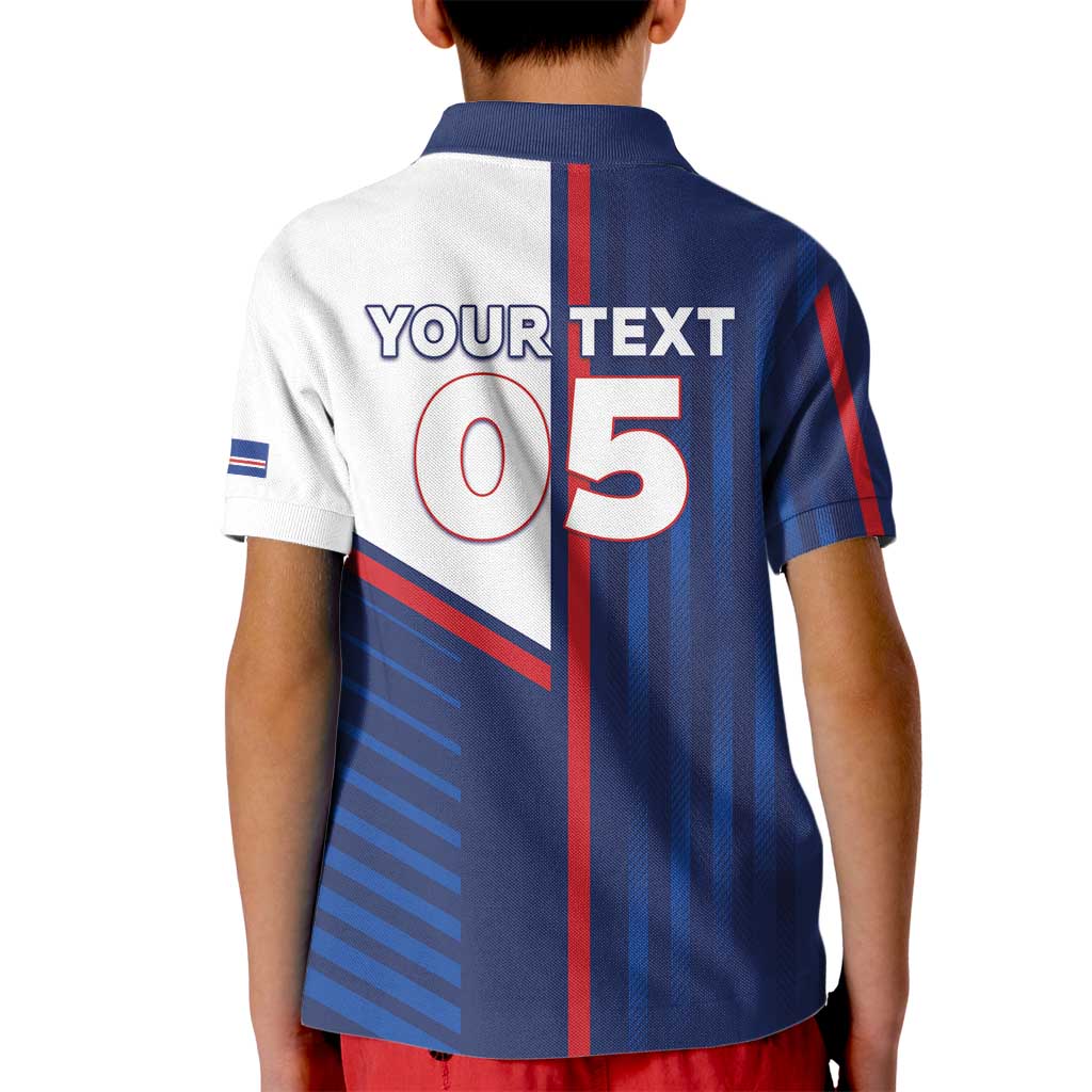 Custom Cape Verde Football Kid Polo Shirt Unique Style - Wonder Print Shop
