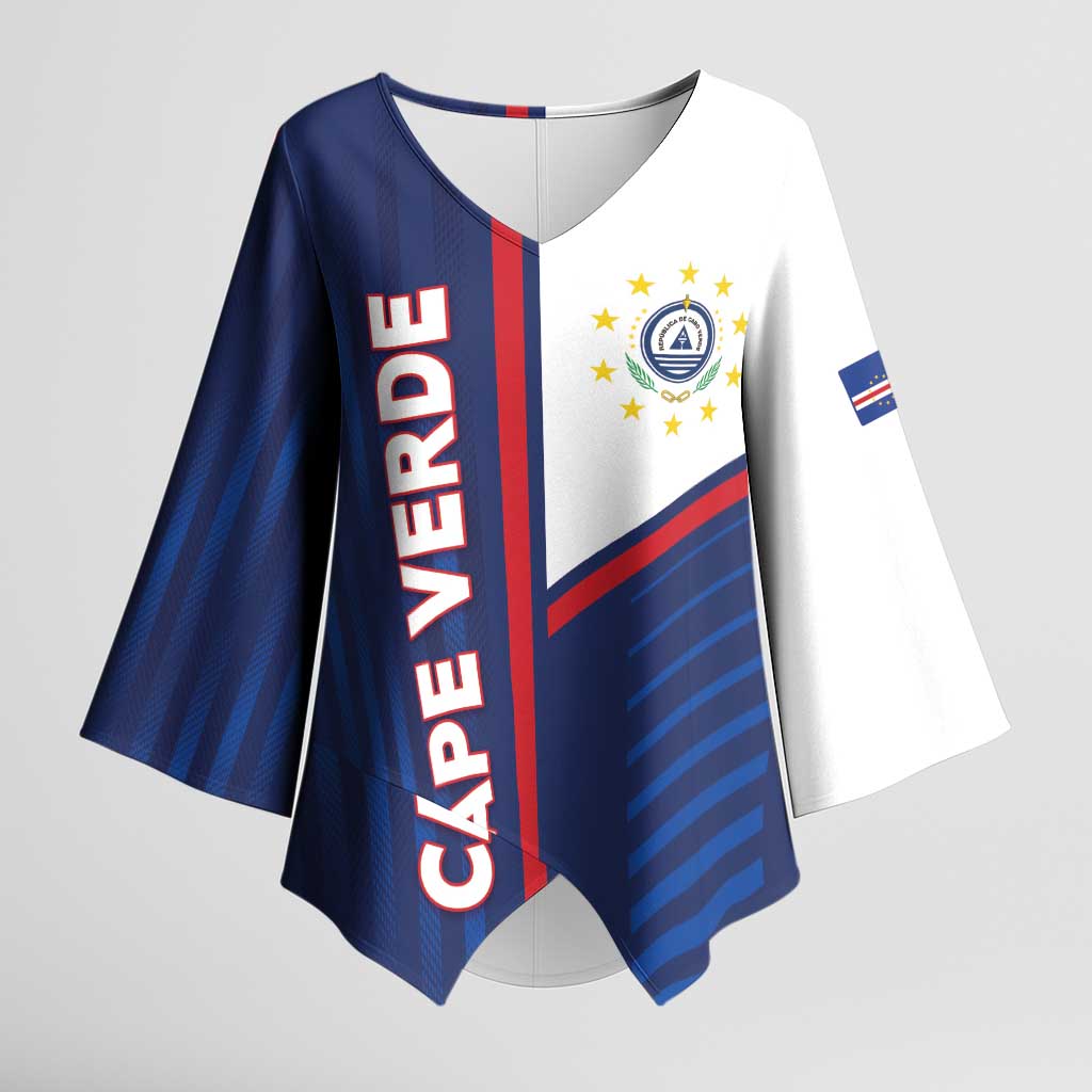 Custom Cape Verde Football Kimono Sleeve Blouse Unique Style - Wonder Print Shop