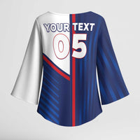 Custom Cape Verde Football Kimono Sleeve Blouse Unique Style - Wonder Print Shop