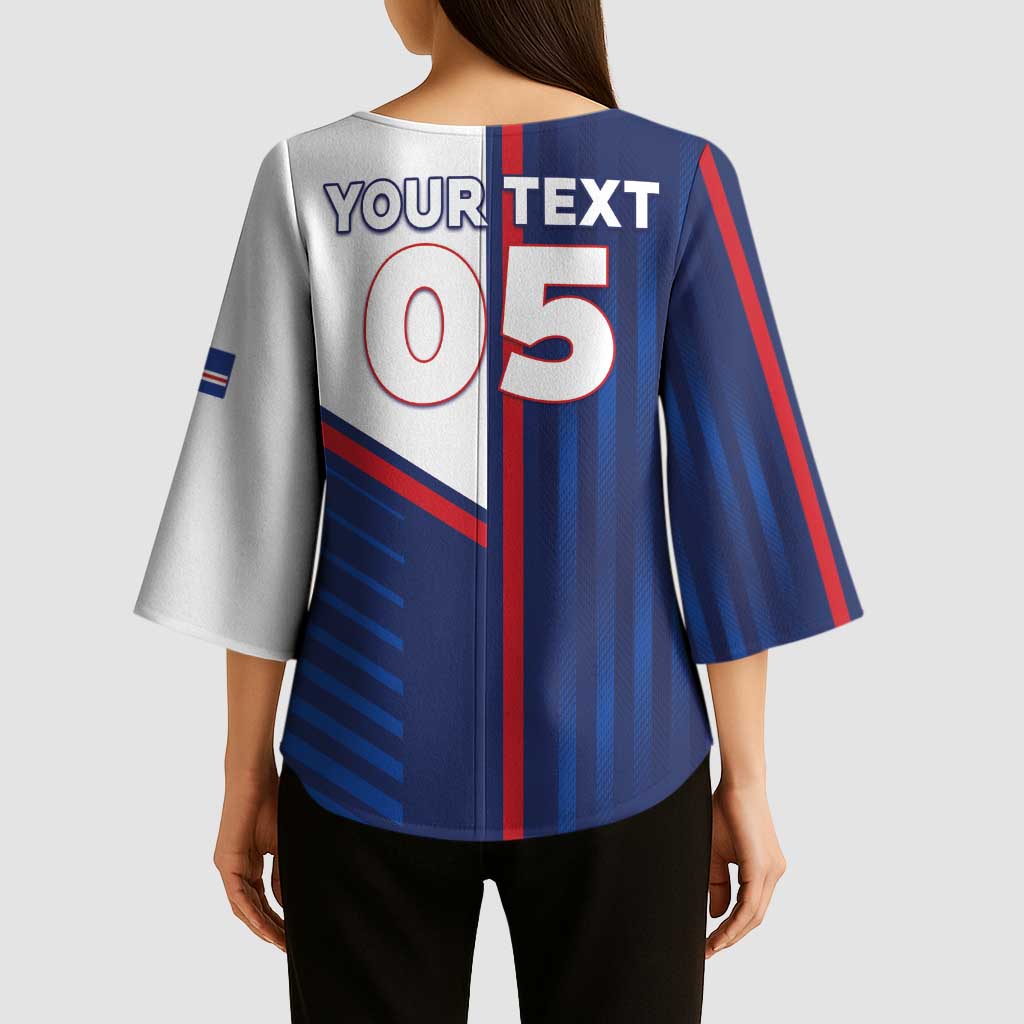 Custom Cape Verde Football Kimono Sleeve Blouse Unique Style - Wonder Print Shop