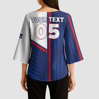 Custom Cape Verde Football Kimono Sleeve Blouse Unique Style - Wonder Print Shop