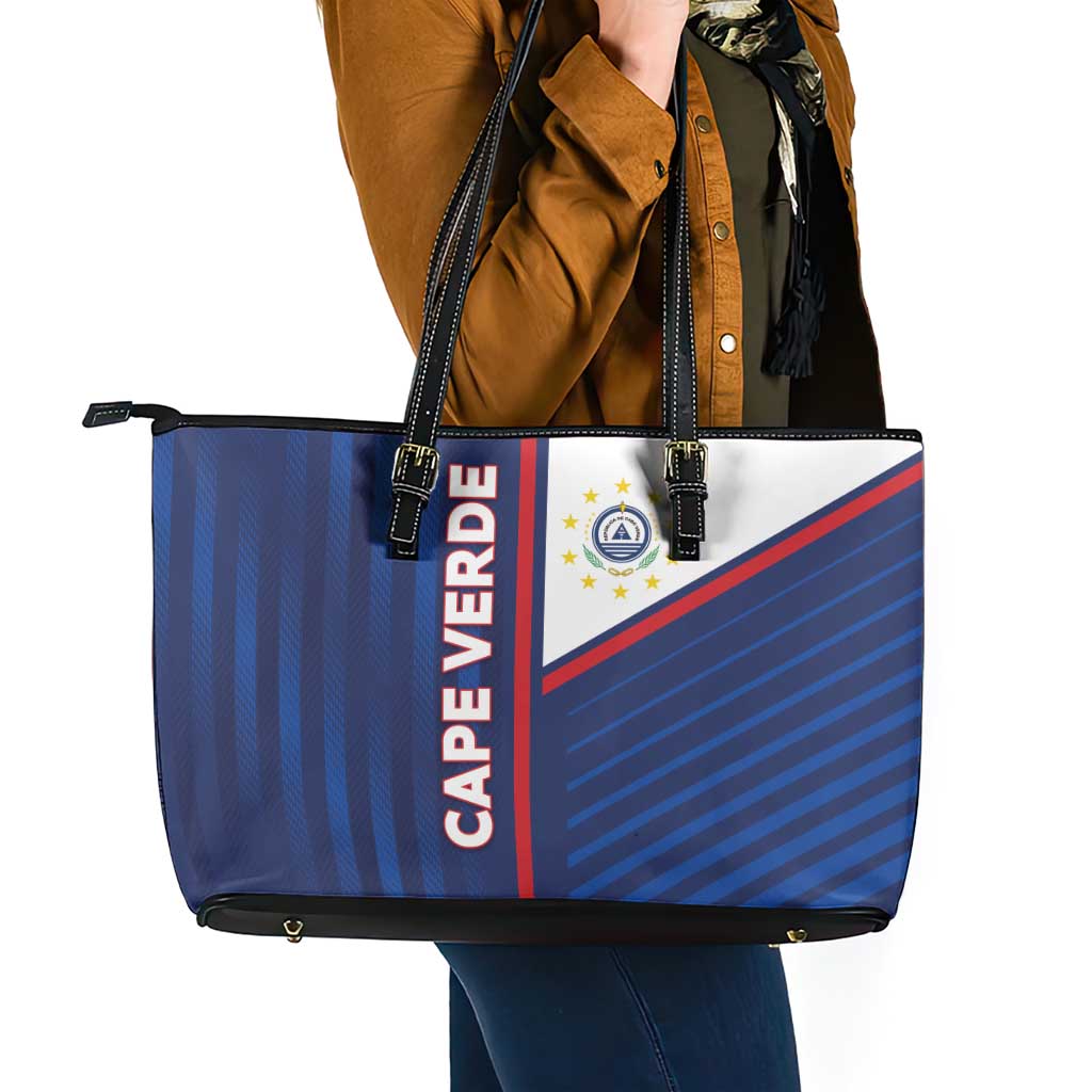 Cape Verde Football Leather Tote Bag Unique Style - Wonder Print Shop