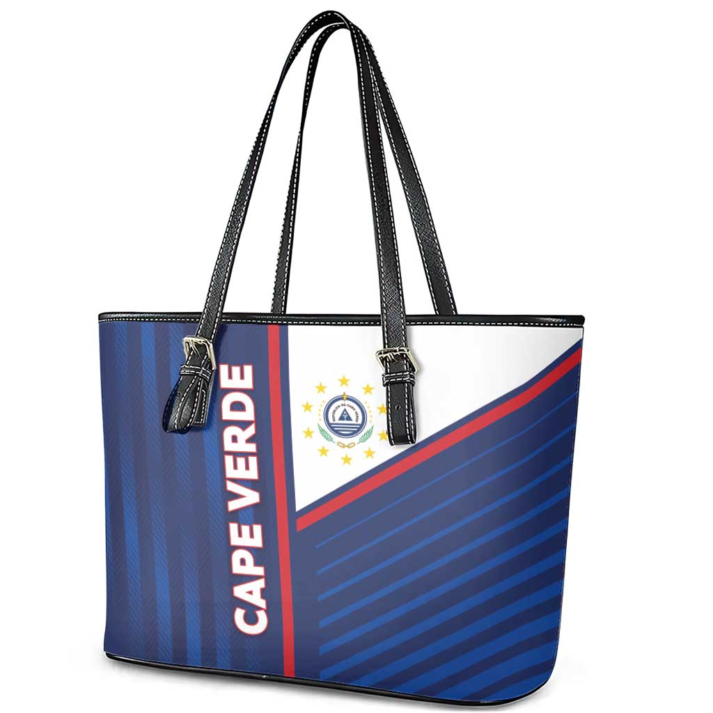 Cape Verde Football Leather Tote Bag Unique Style - Wonder Print Shop