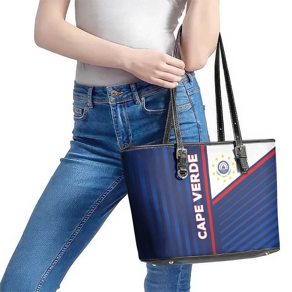 Cape Verde Football Leather Tote Bag Unique Style - Wonder Print Shop
