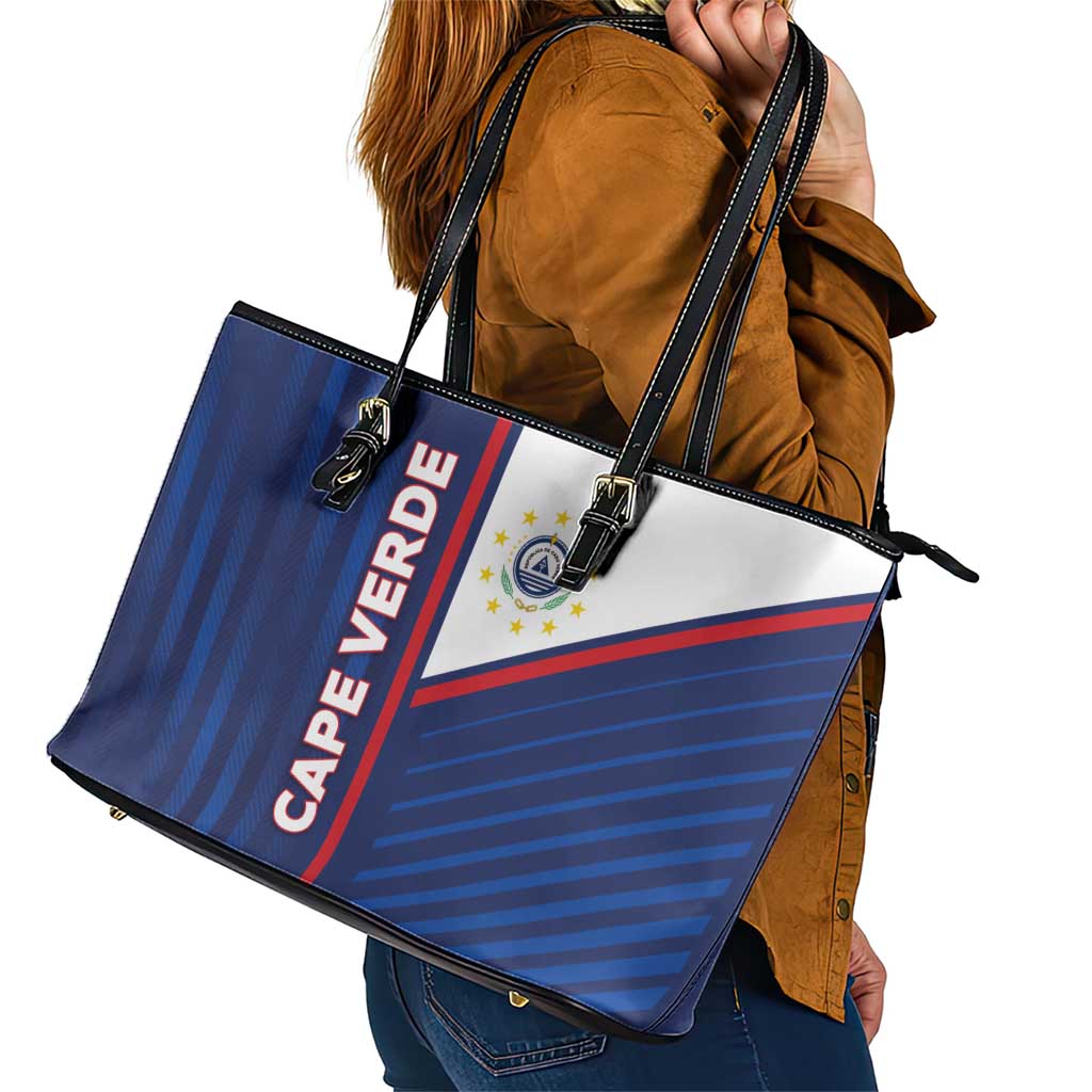 Cape Verde Football Leather Tote Bag Unique Style - Wonder Print Shop