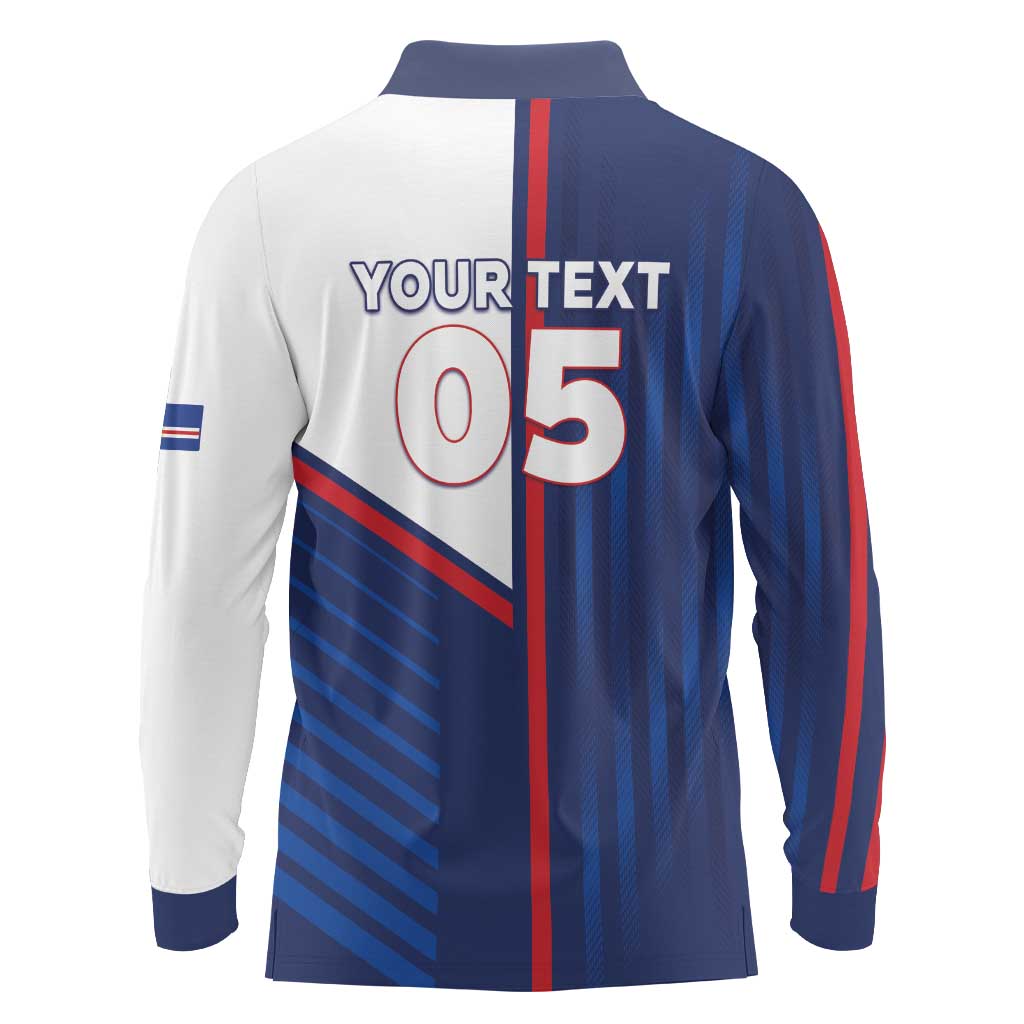 Custom Cape Verde Football Long Sleeve Polo Shirt Unique Style - Wonder Print Shop