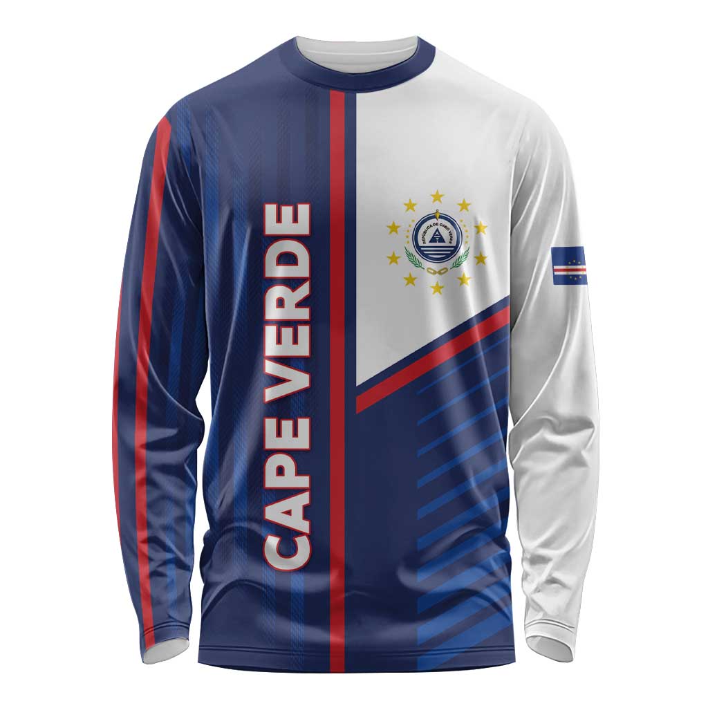 Custom Cape Verde Football Long Sleeve Shirt Unique Style - Wonder Print Shop