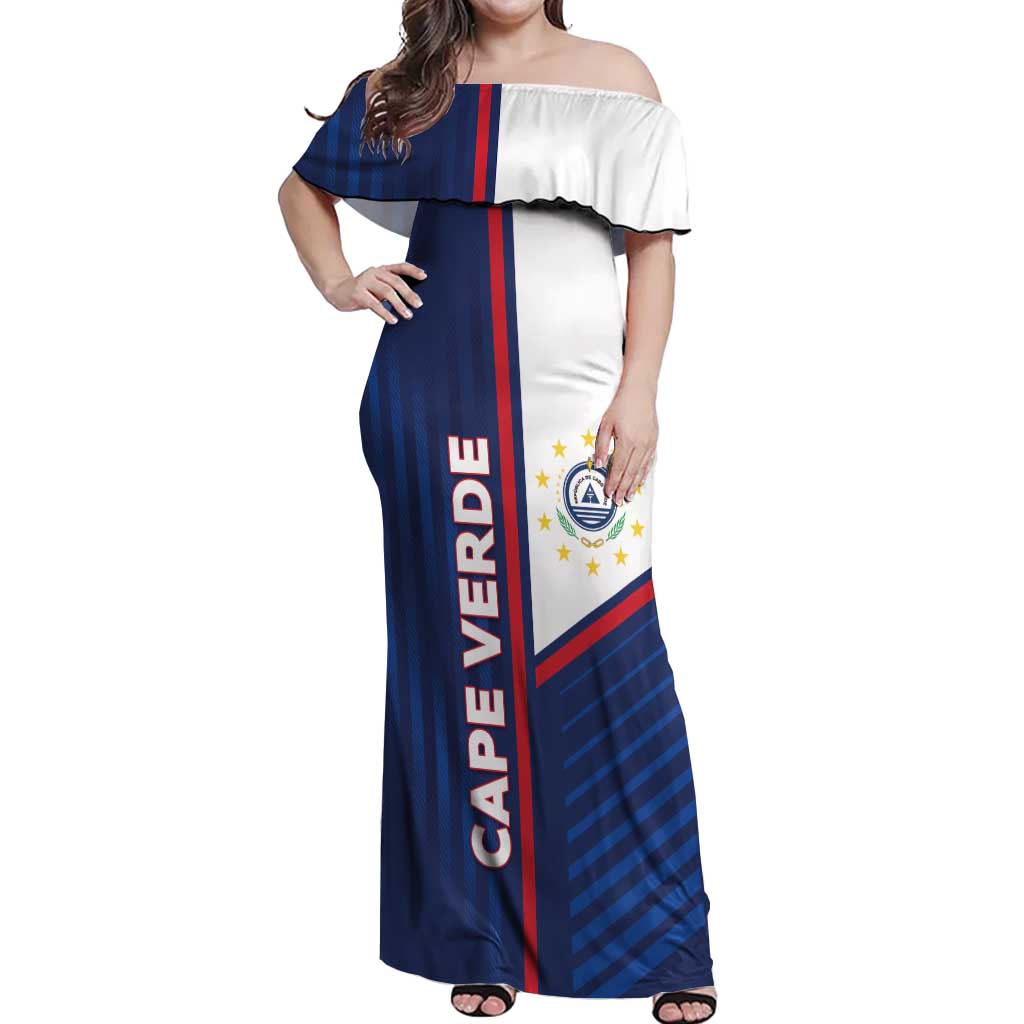 Custom Cape Verde Football Off Shoulder Maxi Dress Unique Style - Wonder Print Shop
