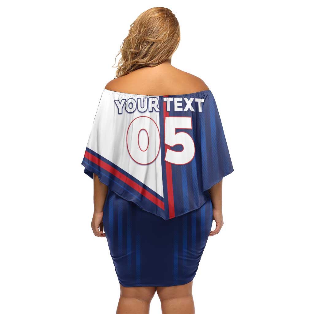 Custom Cape Verde Football Off Shoulder Short Dress Unique Style - Wonder Print Shop