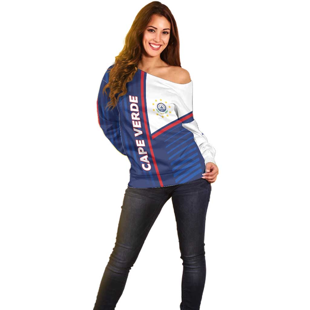 Custom Cape Verde Football Off Shoulder Sweater Unique Style - Wonder Print Shop