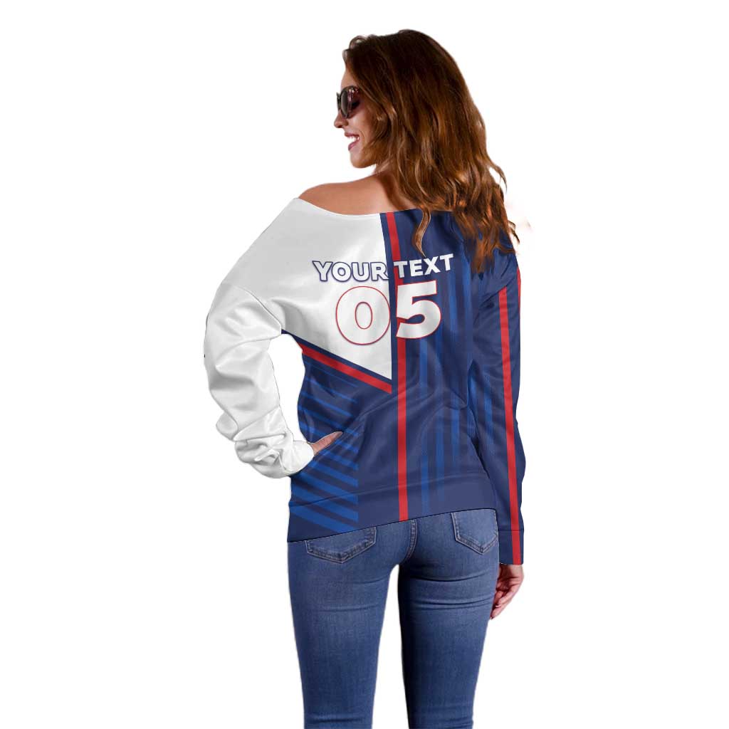Custom Cape Verde Football Off Shoulder Sweater Unique Style - Wonder Print Shop