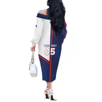 Custom Cape Verde Football Off The Shoulder Long Sleeve Dress Unique Style - Wonder Print Shop