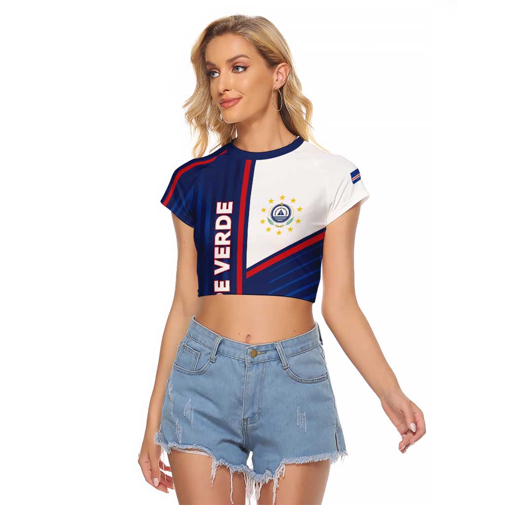 Custom Cape Verde Football Raglan Cropped T Shirt Unique Style - Wonder Print Shop
