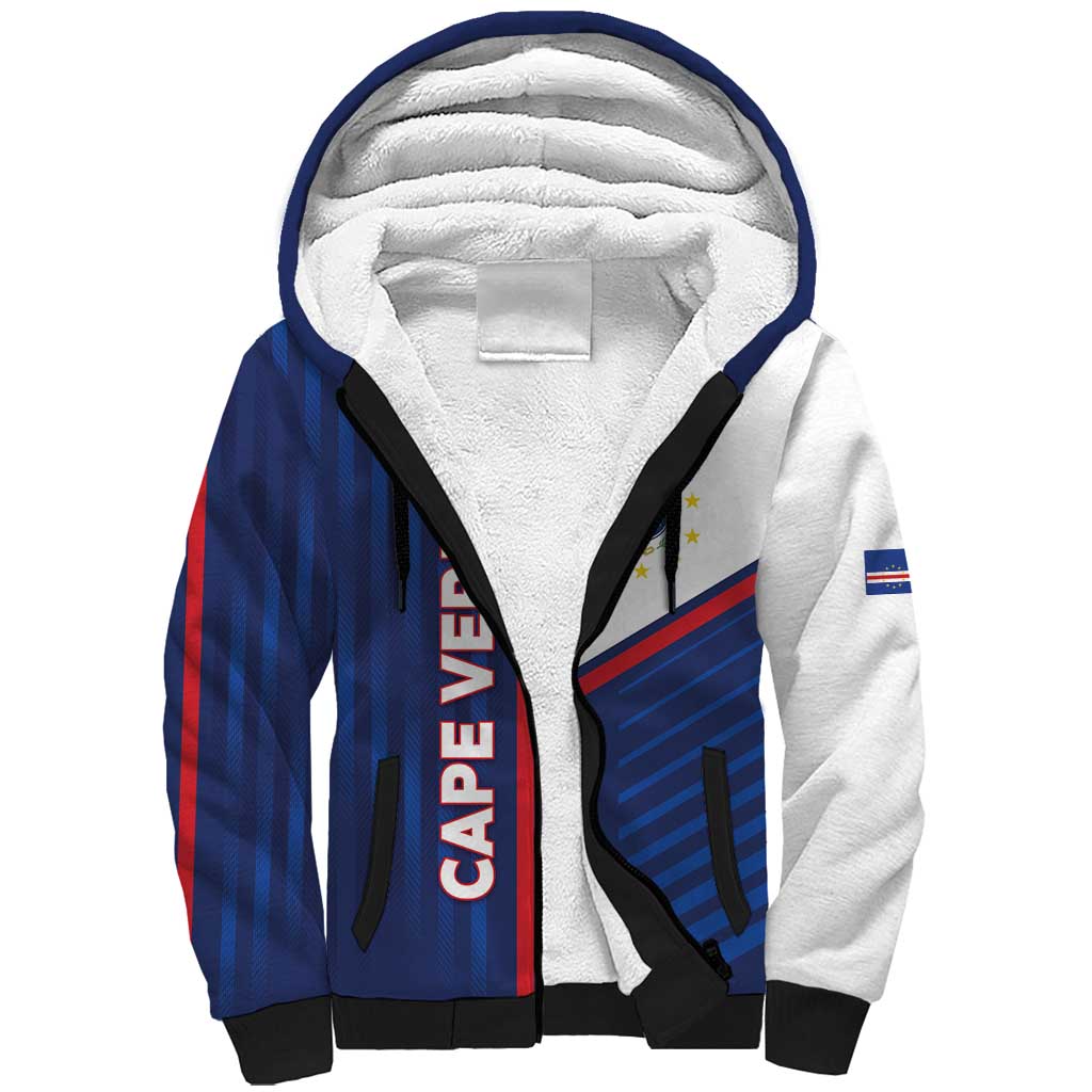 Custom Cape Verde Football Sherpa Hoodie Unique Style - Wonder Print Shop