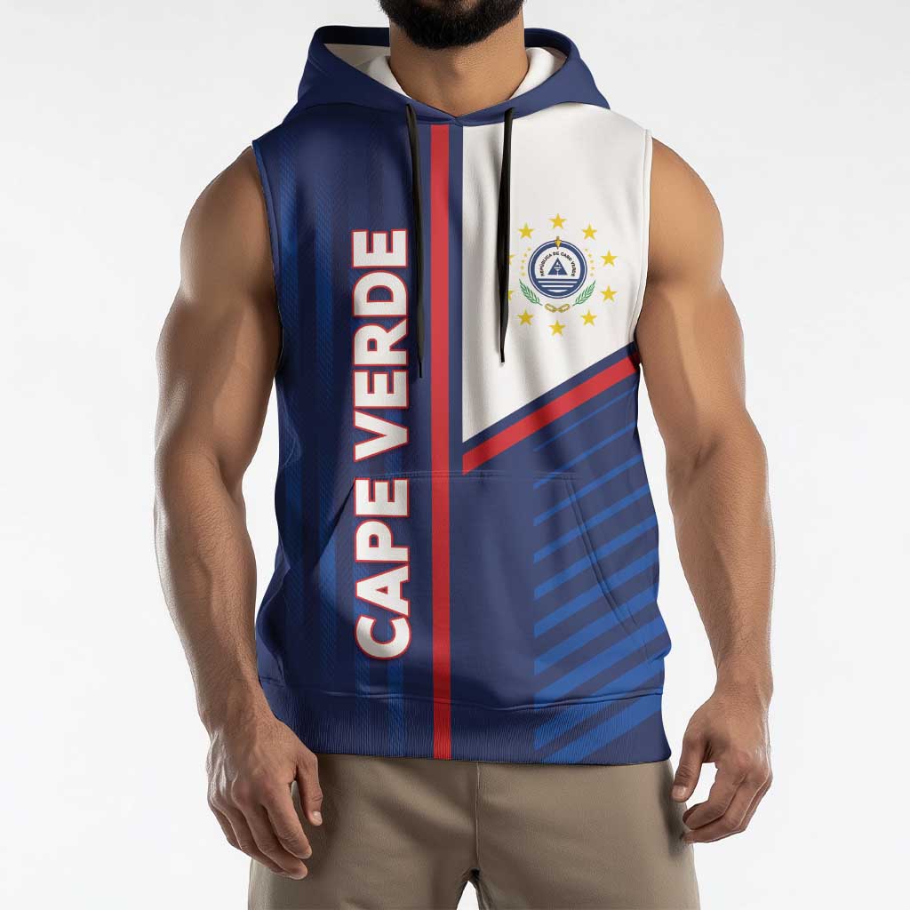 Custom Cape Verde Football Sleeveless Hoodie Unique Style - Wonder Print Shop