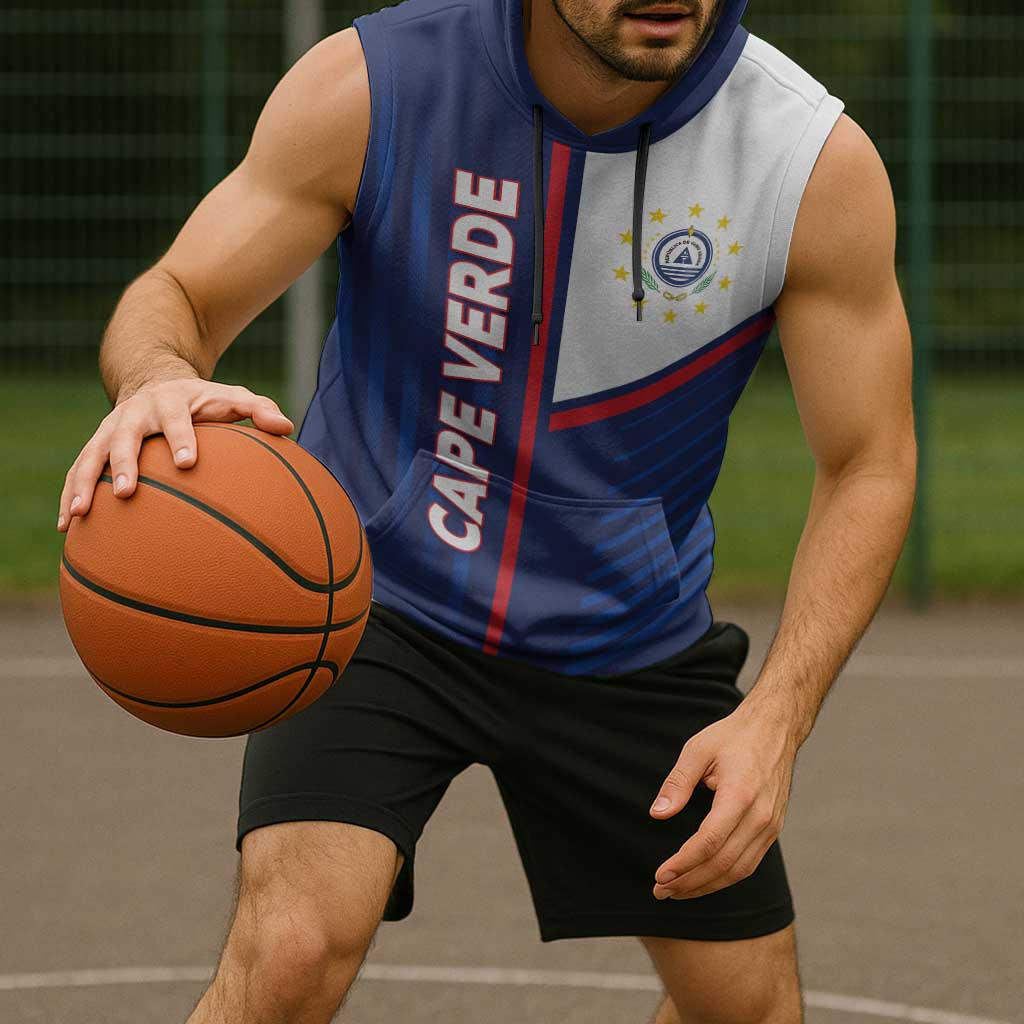 Custom Cape Verde Football Sleeveless Hoodie Unique Style - Wonder Print Shop